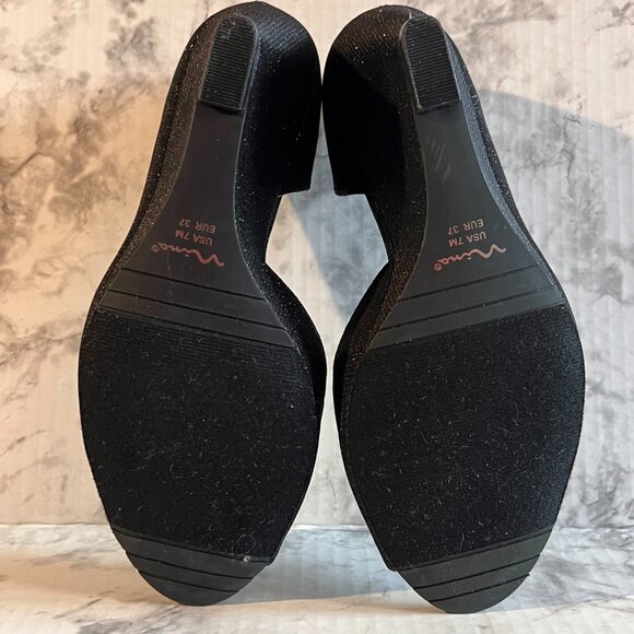 Nina Veleria Wedges Size 7 Black Glitterati Rhinestone Detail Open Toe … - Picture 3 of 12